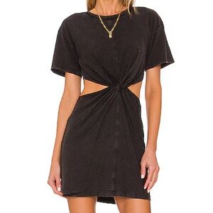 L*Space Black Cotton Lost Winds Twist Dress Revolve